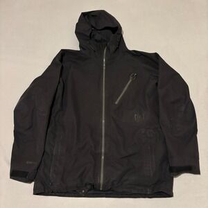 Burton AK GORE-TEX Snowboard Jacket Mens Large Black Hooded Shell Powder Skirt
